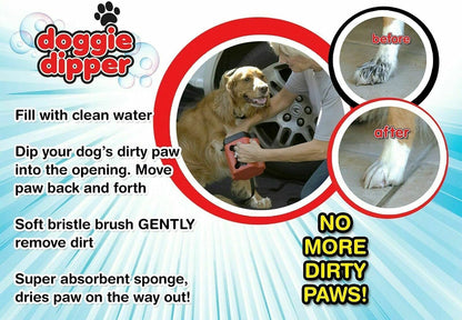Dog Paw Cleaner/Washer - Portable, Cleans and Dries Quickly - Silicone Bristles - Keeps Furniture and Carpets Clean from Muddy Paws