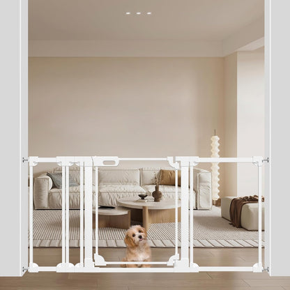WAOWAO Clear Baby Gate for Stairs Modern Design Acrylic Auto Close Pet Gate, 29.52-37.79" Wide Safety Baby Gate for Doorways,White Clear Dog Gates Indoor, Hallways,Kitchen