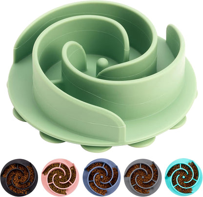 Slow Feeder Dog Bowls Insert, Bestalk Soft Silicone Slow Eating Feeder Insert with Suction Cups for Small, Medium and Large Dogs, Fit into Basic and Elevated Dog Bowls, Dark Blue