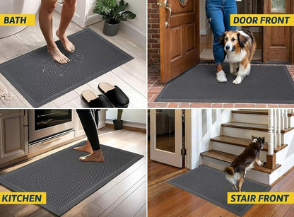 Muddy Mat® Meshy Mat™ Door Mat Heavy-Duty Quick-Dry Floor Mat, Sand & Dirt Trapper for Indoor & Outdoor, Ideal for Entrance, Mudrooms,Patios & Garages,Low-Profile,Non-Slip,Washable– Black 17"x30"x0.4"