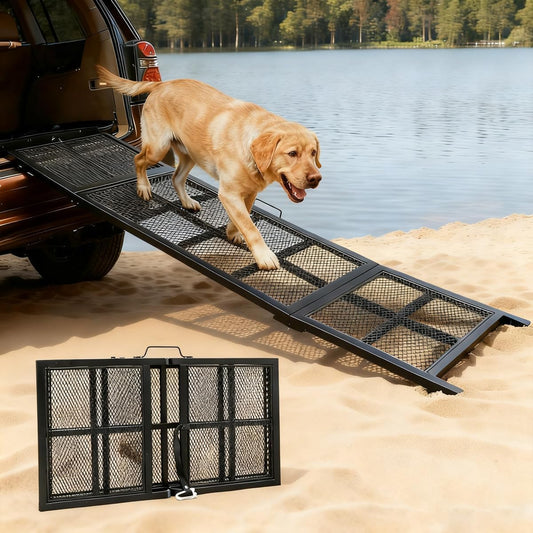 Dog Ramp for Car, 74" Long & 20" Wide Folding Outdoor Pet Ramp for Large Dogs, Non-Slip Safe Ramp for Truck/SUV/RV/Car