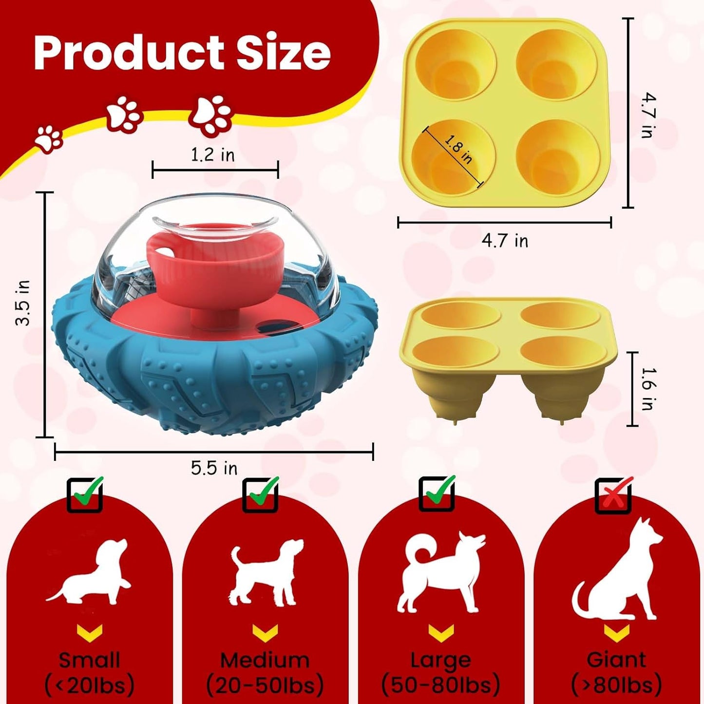 YINEYA Slow Feeder Dog Bowls, Pet Supplies that Slow Down Eating, Pet Food Bowls, Maze Dog Puzzle Feeder for Medium Breed