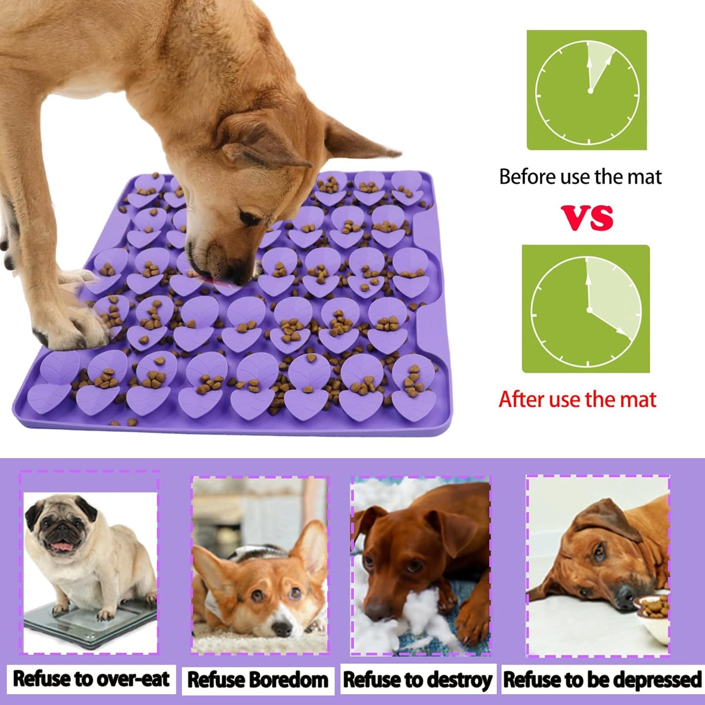 Small Silicone Snuffle Mat for Small Dogs Puppy Cat Slow Down Eating,Slow Feeder Lick Mat for Dry Wet Food for Pet Training Smell,Encourages Natural Foraging Skill,Relieving Stress