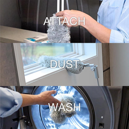 Bona High Performance Dusting System - 1 Extendable Handle, 3 Disposable Dusters, 1 Reusable Duster, & 1 Storage Bag - Extendable Dusting Kit