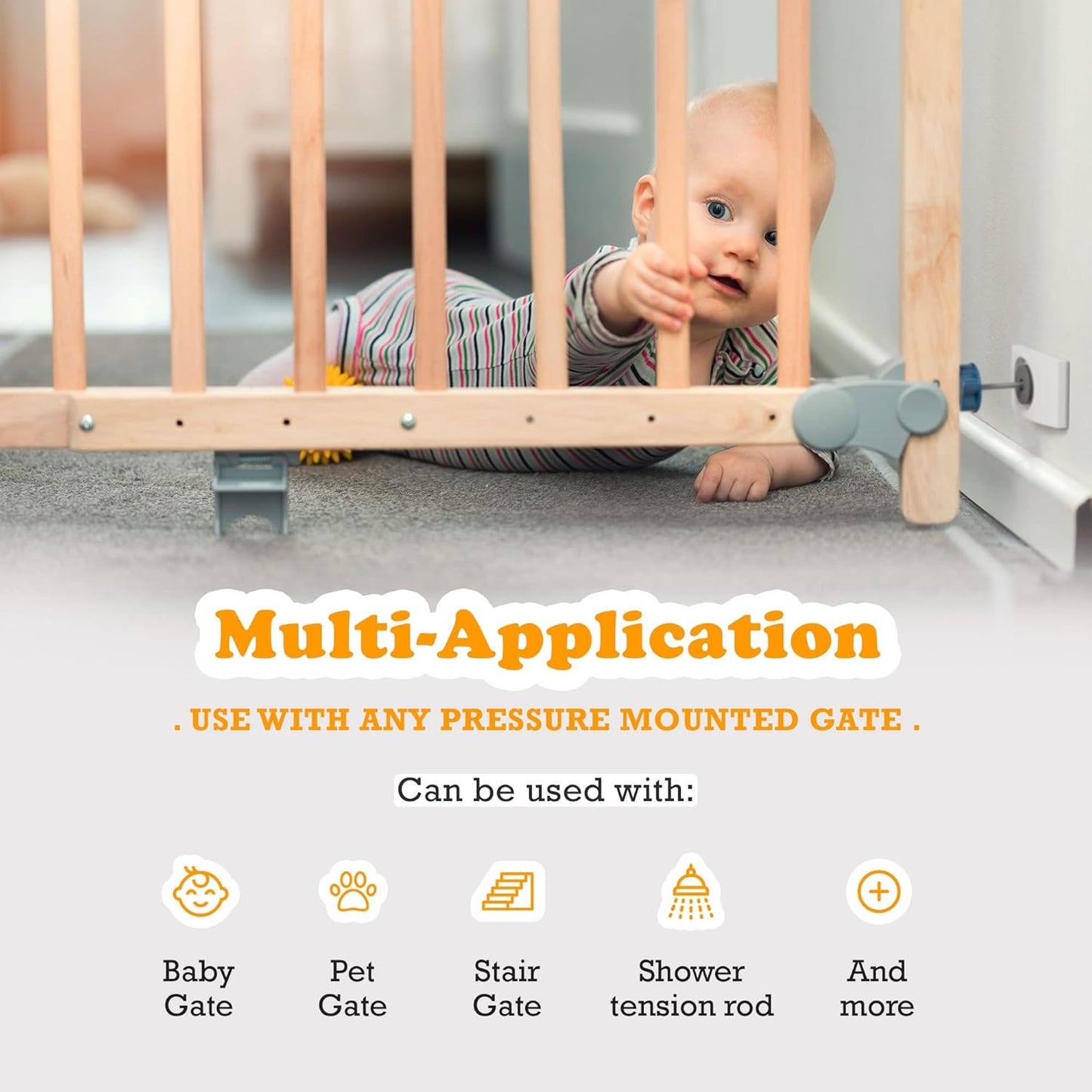 Wall Nanny 2-Pack - Works with 2 Gates - Baby Gate Wall Protector (Made in USA) Protects Walls and Doorways from Pet Gates - for Pressure Mounted Indoor Safety Baby Gates - Black