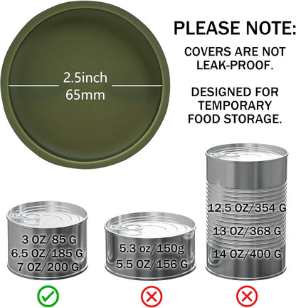 OHMO 2 Pack Cat Food Can Lids, Small Size (3 oz) Silicone Pet Food Can Lids Covers for 3 oz Cat Food Cans, Light Green