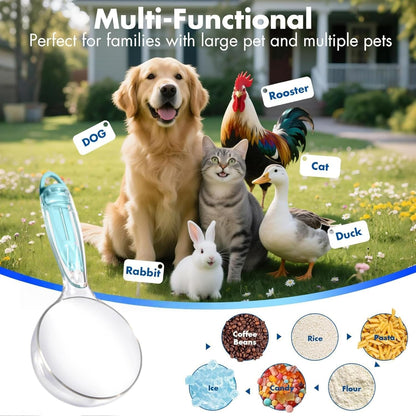 Pet Cat Dog Food Scoop, Dog Cup Capacity Cat Food Scooper With Sealing Clip, Puppy and Cat Coffee Bean, Flour Scoop Grey