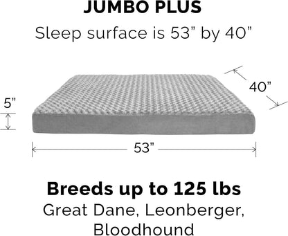 Furhaven Replacement Dog Bed Cover Ultra Plush Faux Fur & Suede Mattress, Machine Washable - Gray, Large