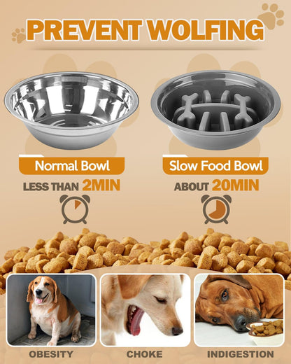 Jovrun Elevated Dog Bowls for Small Dogs and Cats, Non-Slip Cat Bowls with 2 Thick 5.5" Stainless Steel Dishes, Dog Feeder 2 Heights Adjustable to 2.6"-5.3"