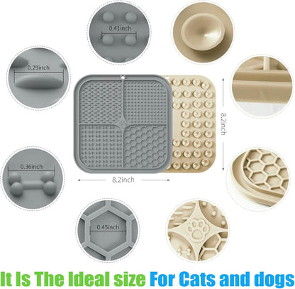 Honomastry Lick Mat for Dogs, Premium Lick Pad with Suction Cups for Dog Anxiety Relief, Slow Feeder Dog Bowls, Bathing, Grooming and Training.