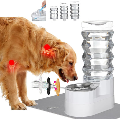 RIZZARI 8L Elevated Pet Water Dispenser – Stainless Steel Gravity Waterer with Auto-Refill Design for Medium and Large Dogs & Senior Pets -Comfortable Drinking Height for Living Rooms,Multi-Pet Homes