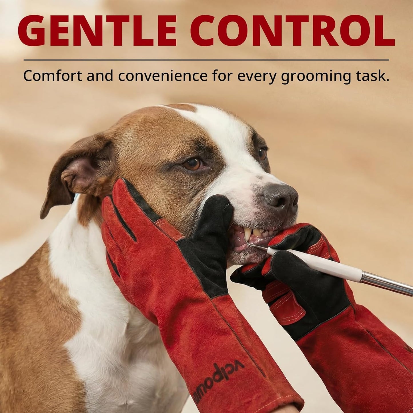 vclpower Animal Handling Gloves Size M Fit for Women & Small Hands Bite Proof Double Leather Reinforced Padding Dog,Cat Scratch,Bird Handling Falconry Gloves Grabbing Reptile Squirrel Snake Bite 16in