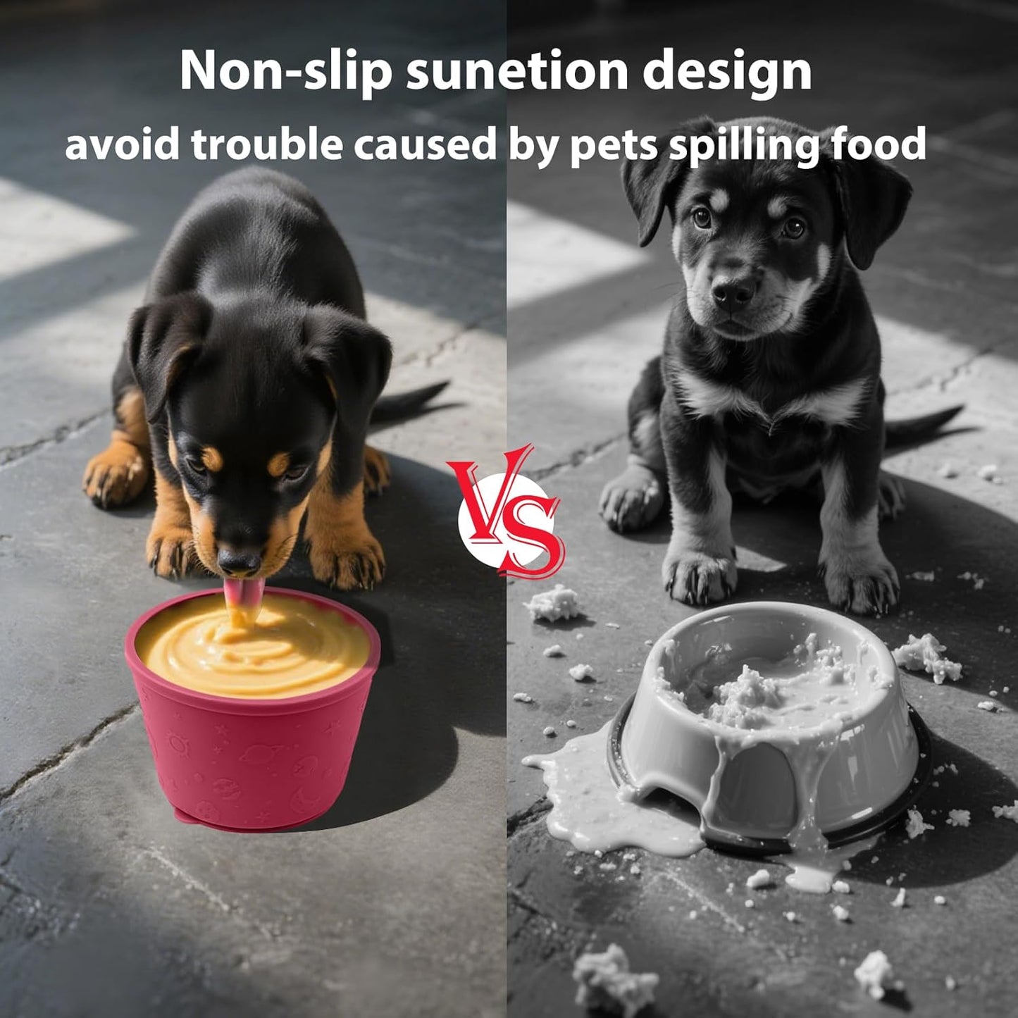 Dog Slow Feeder Lick Bowl - Non-Slip Licking Treat Dispenser for Small Medium Large Dogs, Promotes Anxiety Relief & Prevents Choking, Easy to Clean Feeding Bowl (Green, S)