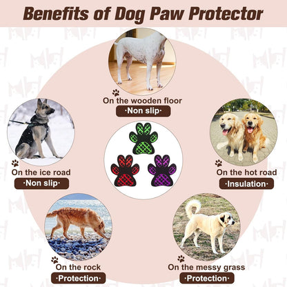 BEAUTYZOO Dog Paw Protector Anti-Slip, Paw Pads for Dogs Traction On Hardwood Floors, Paw Stickers Toe Grips for Hot/Cold Pavement for Senior Dogs, Shoes Boots Socks Replacement, 6 Sets (24 pcs) XXL