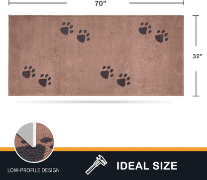 PURRUGS Dirt Trapping Door Mat 20" x 31.5", Non-Skid/Slip Machine Washable Microfiber Entrance Rug, Shoes Scraper, Dog Doormat, Super Absorbent Floor Mat for Muddy Wet Shoes and Paws, Grey
