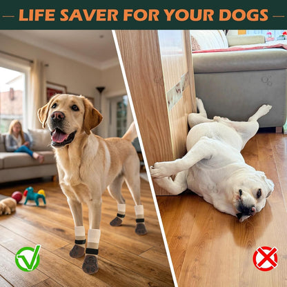 EXPAWLORER Anti Slip Dog Socks to Prevent Licking Paws, Dog Shoes for Hot Pavement Walk, Dog Booties for Hardwood Floors, Dog Boots & Paw Protectors with Grippers for Small Medium Large Senior Dogs M