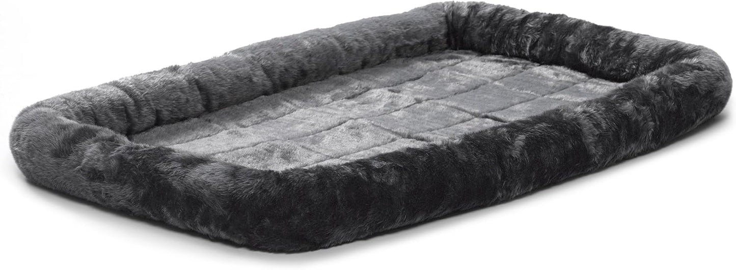 MidWest Homes for Pets QuietTime Dog Bed - White Fleece Bolster, Ultra-Soft and Machine Washable, Fits 24-Inch Crates and Carriers, for Small Breed Dogs