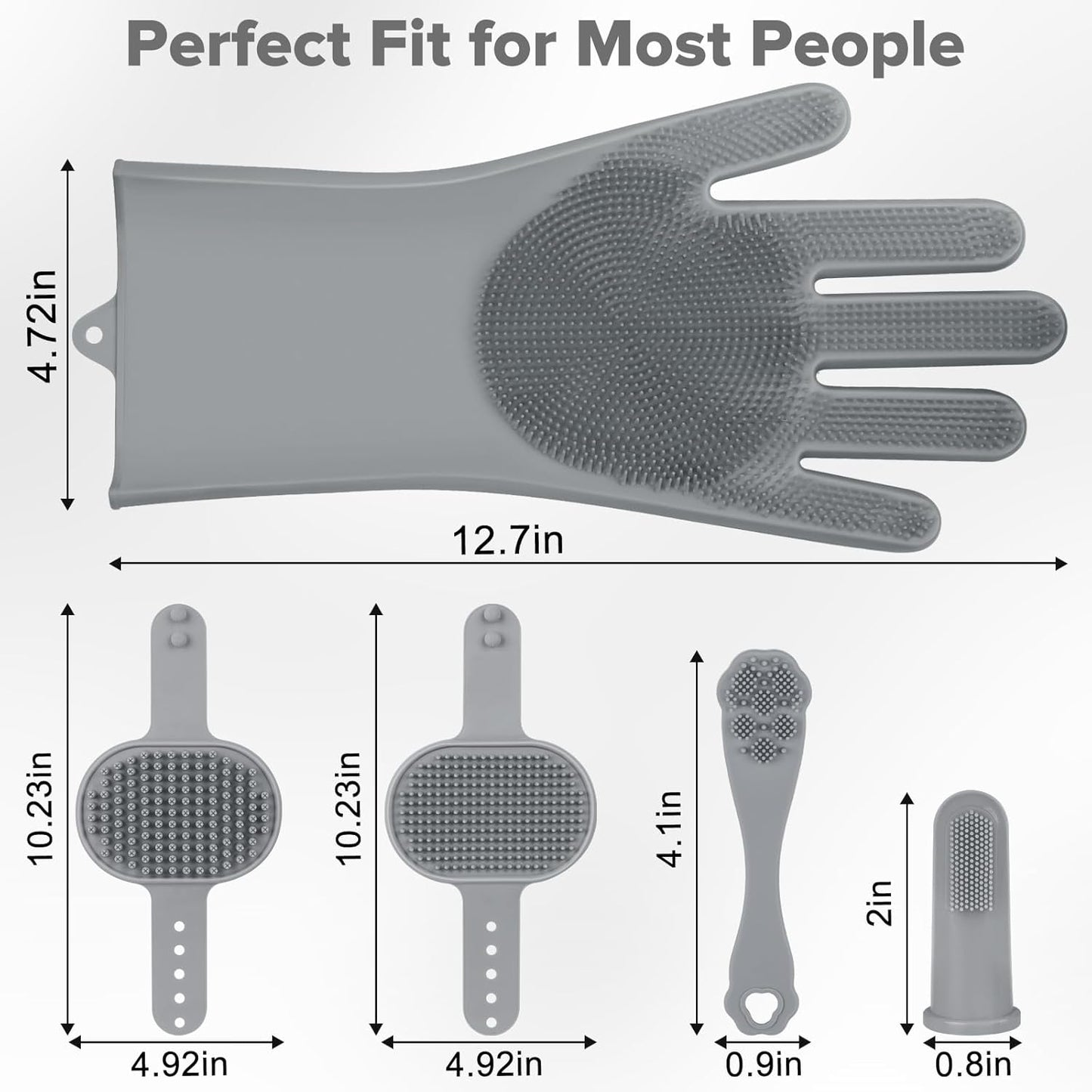 Augwind 6PCS Pet Grooming Kit for Dogs, Cats and Horses | Dog Washing Gloves | Cleanroom Gloves | Dog Bath Brush | Dog Bath Gloves | Dog Shampoo Brush | Dog Bath Supplies (Navy Blue)
