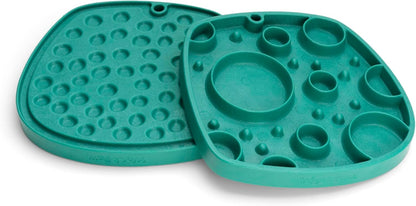 West Paw Seaflex Bubbles Feast Mat – All-in-One, Slow Feeder, Lick Mat – Encourages Foraging & Food Exploration - Engages Picky Eaters & Slow Feeding - Versatile – Easy to Clean, Non-Toxic - Tropic