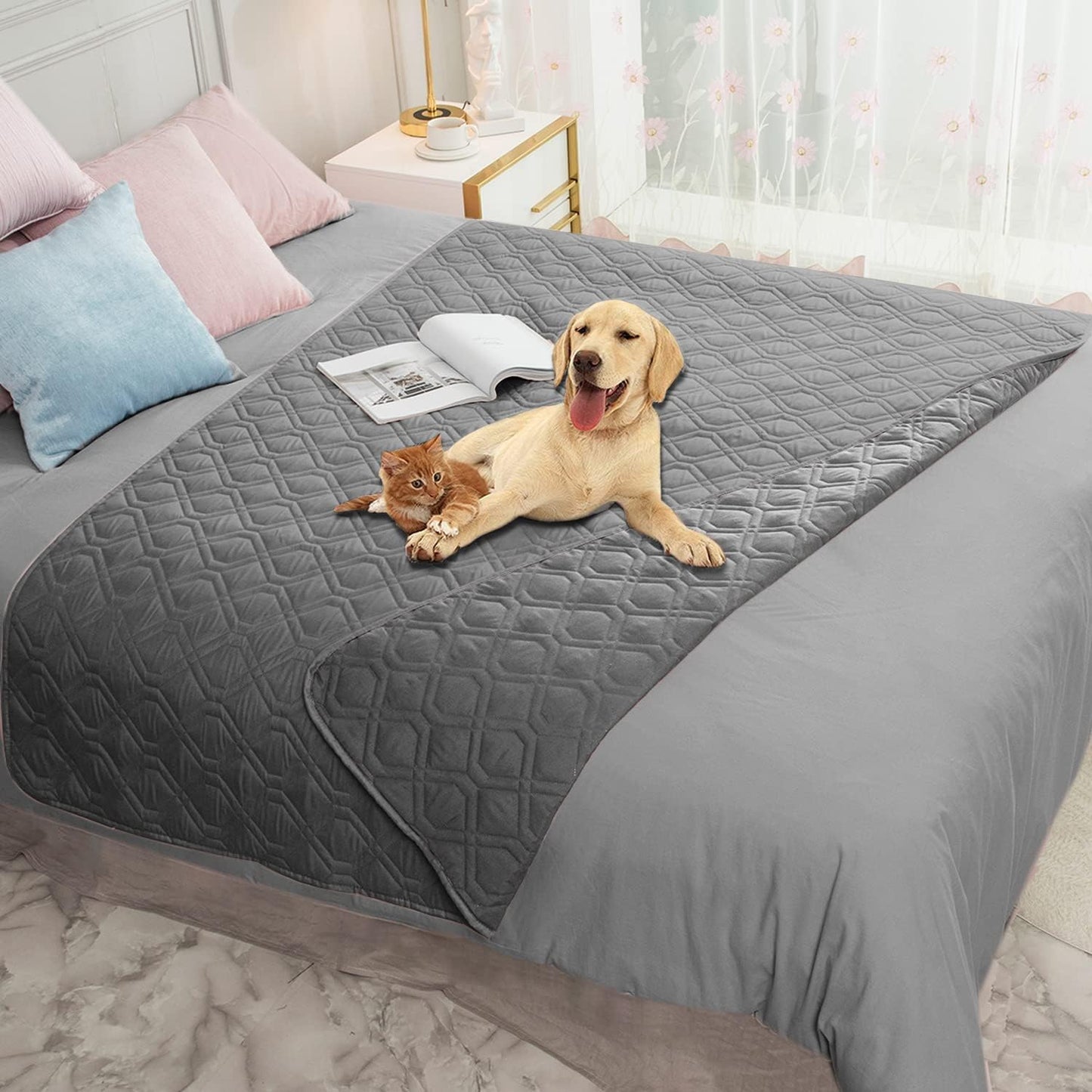 Ameritex Waterproof Dog Bed Cover Pet Blanket for Furniture Bed Couch Sofa Reversible - Colors B