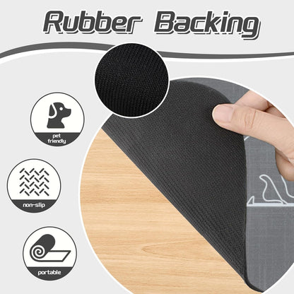 Le courant Dog Cat Feeding Mat,Water Absorbent, Non Slip Placemat for Pets Bowl and Water,100% Waterproof Feeding Mats for Multiple Breeds.Grey.Bone Printing