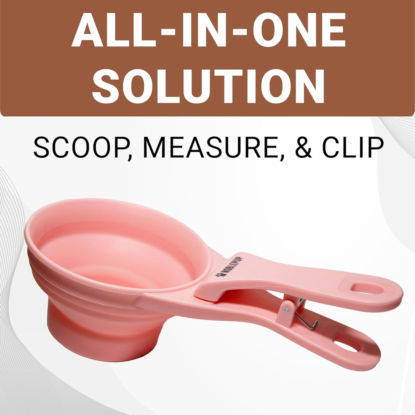 MeasureMate Pet Food Scoops with Bag Clip for Dog and Cat - 3-in-1 Multi-Function Collapsible Food Measuring Cup - 1 Cup Capacity, 8oz, Green - Dishwasher Safe