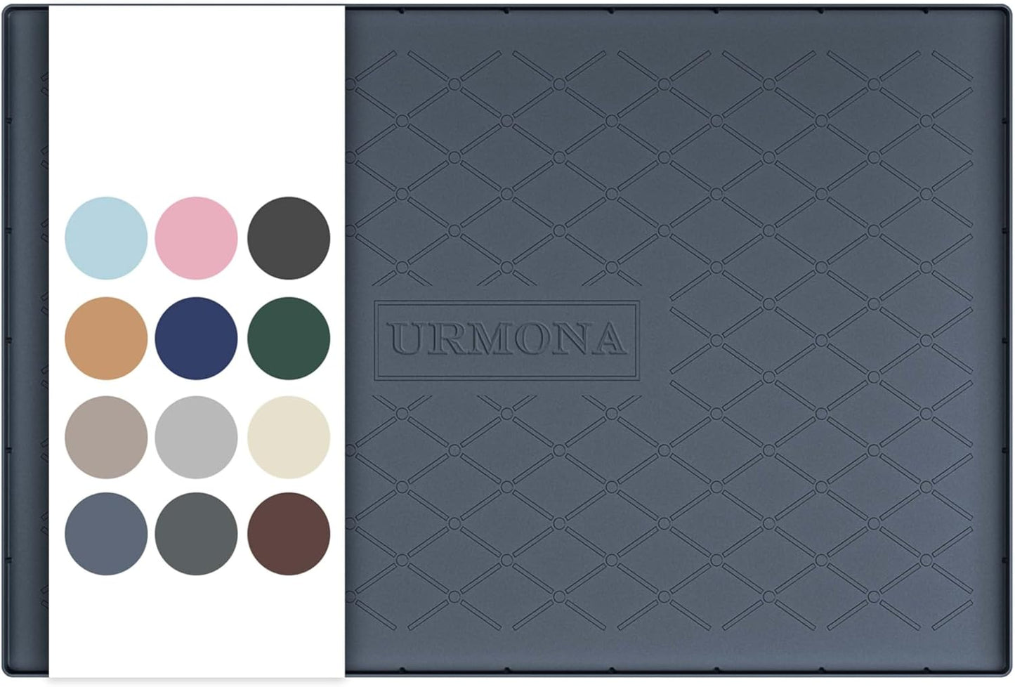 URMONA Under Sink Mat for Kitchen Waterproof, 34" x 22" Silicone Under Sink Mat for Shelf Liner Organizer, Cabinet Sink Protector Under Sink Liner for Bottom Kitchen, Bathroom(Light Grey)