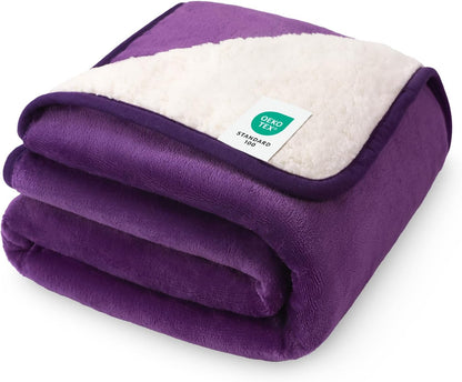Luciphia Waterproof Bed Blanket Washable,Soft Sherpa Fleece Puppy Reversible Throw Blankets for Small Dog Cat,Furniture Cover Protector Couch Bed from Liquid Pee and Pet Fur, Light Grey, 40" x 28"