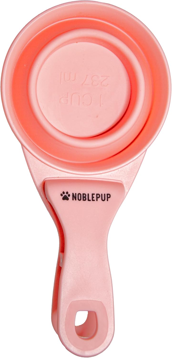 MeasureMate Pet Food Scoops with Bag Clip for Dog and Cat - 3-in-1 Multi-Function Collapsible Food Measuring Cup - 1 Cup Capacity, 8oz, Green - Dishwasher Safe