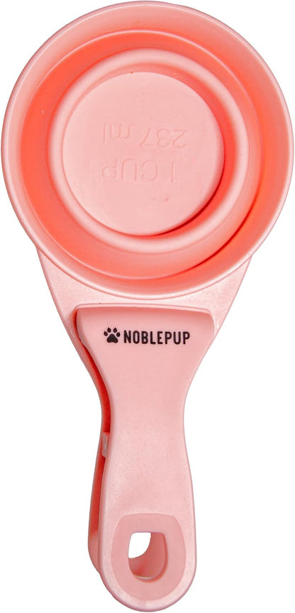 MeasureMate Pet Food Scoops with Bag Clip for Dog and Cat - 3-in-1 Multi-Function Collapsible Food Measuring Cup - 1 Cup Capacity, 8oz, Green - Dishwasher Safe