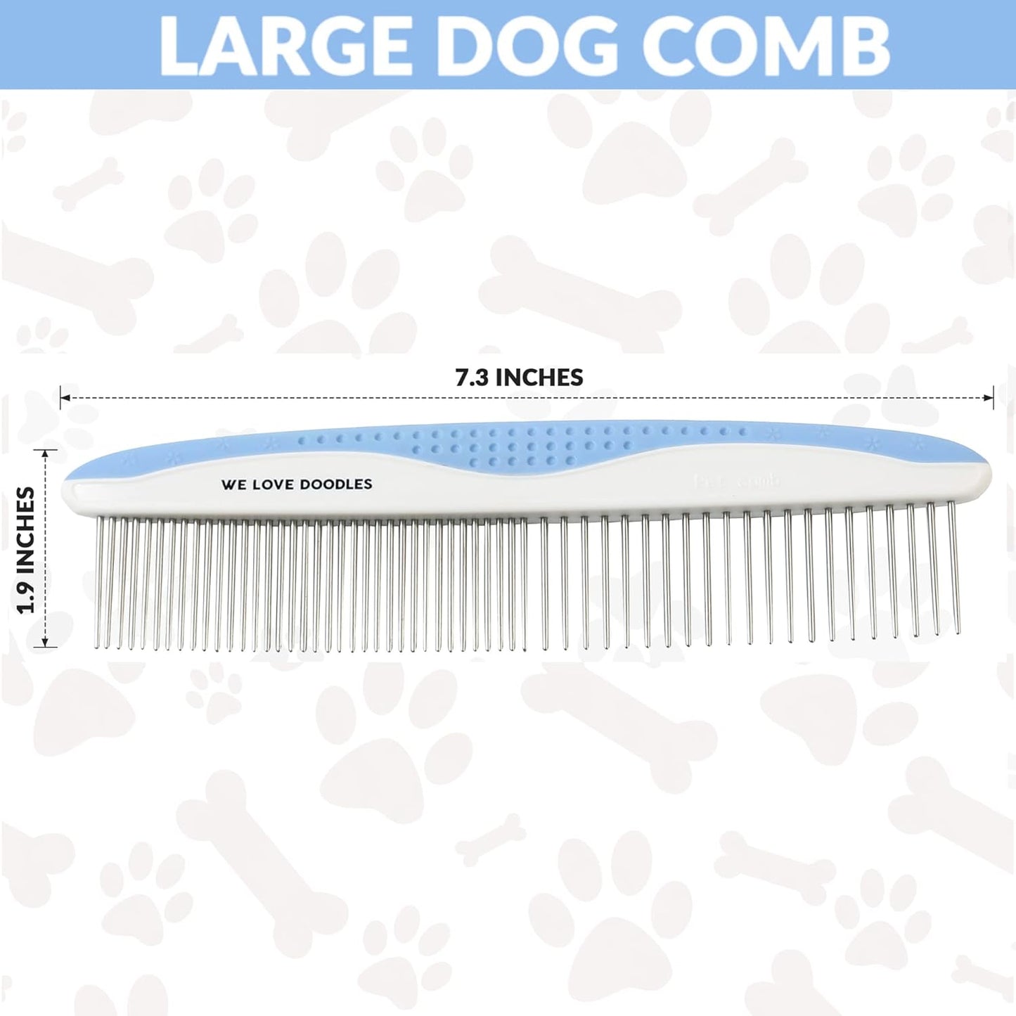 Metal Dog Combs for Grooming Matting, Doodle Brush, Dematting Pet Comb, Grooming Tools, Detangler Brush, Dematting Tools for Dogs, 2 Pack
