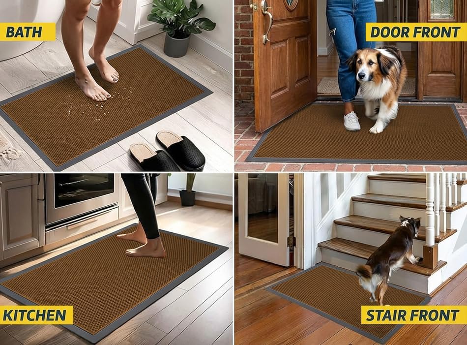 Muddy Mat® Meshy Mat™ Door Mat Heavy-Duty Quick-Dry Floor Mat, Sand & Dirt Trapper for Indoor & Outdoor, Ideal for Entrance, Mudrooms,Patios & Garages,Low-Profile,Non-Slip,Washable– Black 17"x30"x0.4"