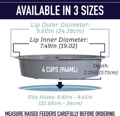 Leash Boss Slow Feeder Dog Bowls (1.5 Cup) Puzzle Dog Food Bowl with Feeder Holes, Fits into Elevated Pet Feeders, Slow Eating for Large, Medium & Small Sized Breeds - Gray