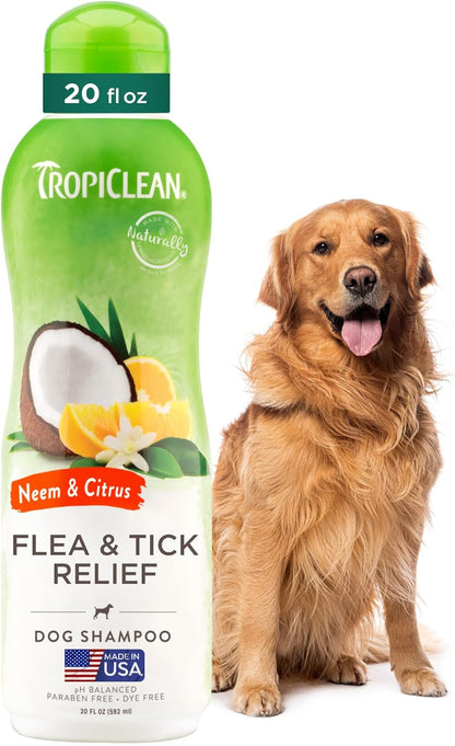 TropiClean Deshedding Dog Shampoo, Fast-Acting Shedding Control & Coat Softener, Puppy Safe, Made in USA, Lime & Coconut Scent, Cat Friendly, 20oz.