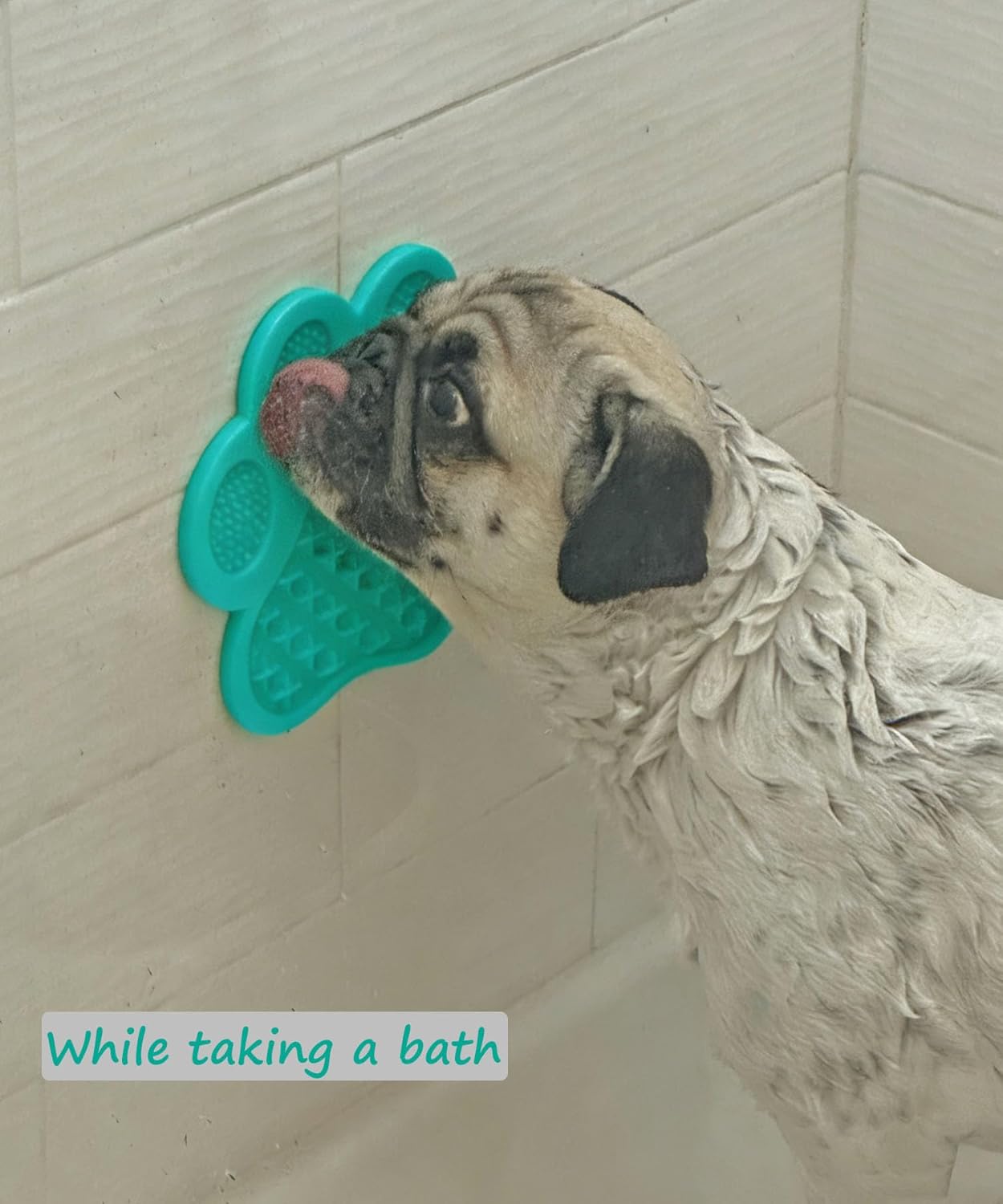 Dog Lick Pad, Dog Washing Distraction Device, Slow Eating Cute Pet Mat with Super Suction for Dogs Licking Peanut Butter, Pet Bathing, Grooming Training (red)