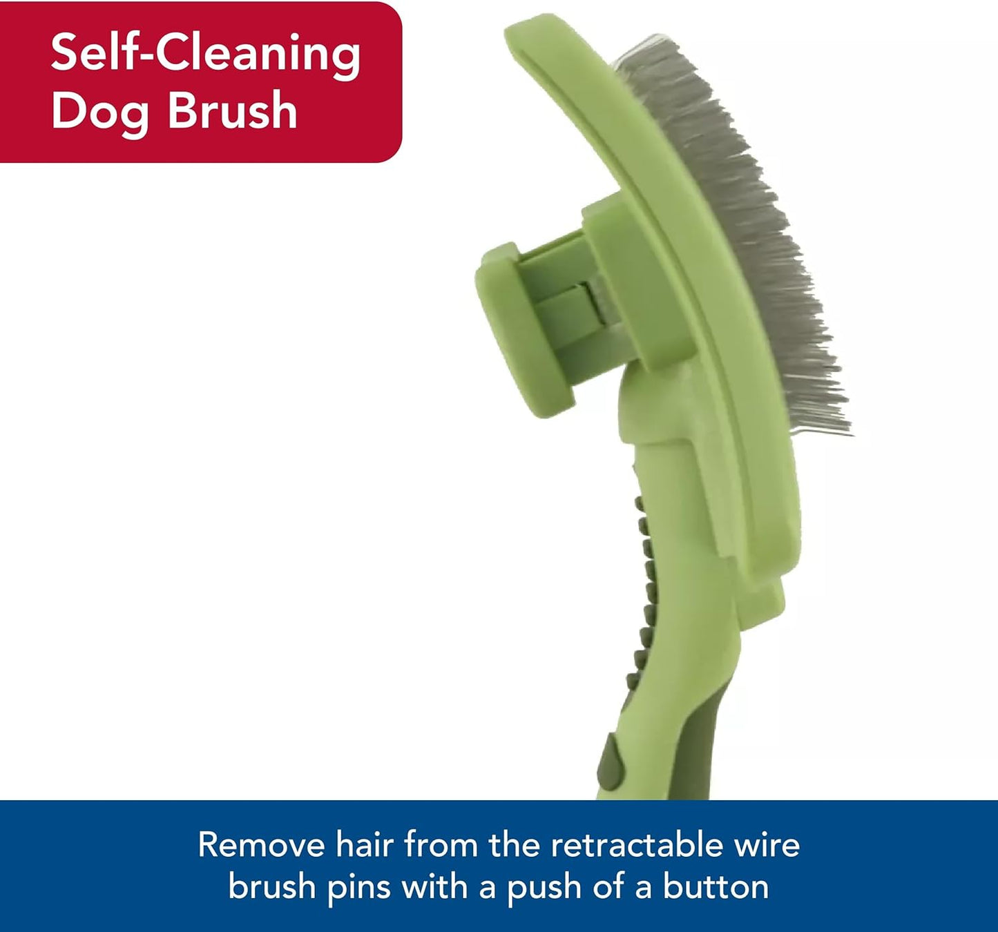Coastal Pet Safari Dog Self-Cleaning Slicker Brush - Dog Deshedding Brush - Prevents Mats and Tangled Hair - For Dogs with Short or Long Hair - Large - 8" x 4.5"