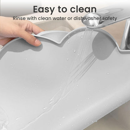 Ptlom Silicone Pet Placemat for Dogs and Cats, Non-Slip Waterproof Dog Feeding Bowl Mats for Food and Water, Small Medium Large Pet Puppy Tray Mat Prevent Residues from Spilling onto The Floor, Beige
