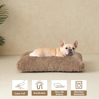 EHEYCIGA Fluffy Dog Crate Bed for Medium Dogs, Plush Faux Fur Crate Pad, Calming Anti Anxiety Medium Dog Bed, Washable Soft Warm Crate Mat with Non-Slip Bottom