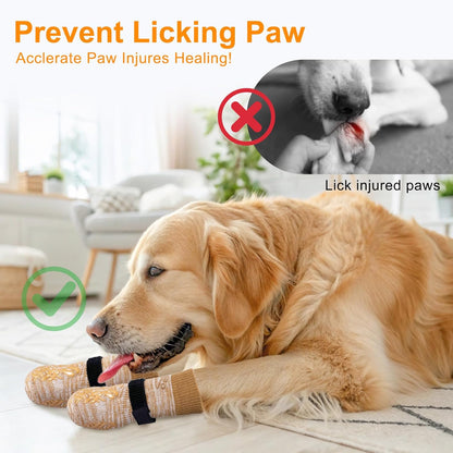 BEAUTYZOO Dog Socks to Prevent Licking Paws -Dog Shoes for Hot Pavement & Hardwood Floors Anti Slip, Traction Control Boots & Paw Protectors with Double Side Grips for Small Medium Large Senior Dogs