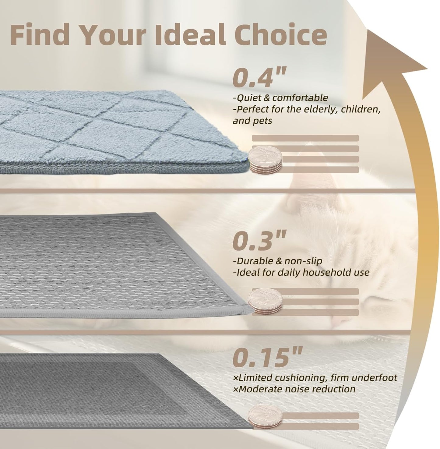 Art3d Stair Treads for Wooden Steps 15Pcs, 8" X 30" X 0.3" Non Slip Stair Runner Rugs with Reusable Adhesive for Elders Kids and Dogs, Washable Peel and Stick Stair Treads Carpet, Gray