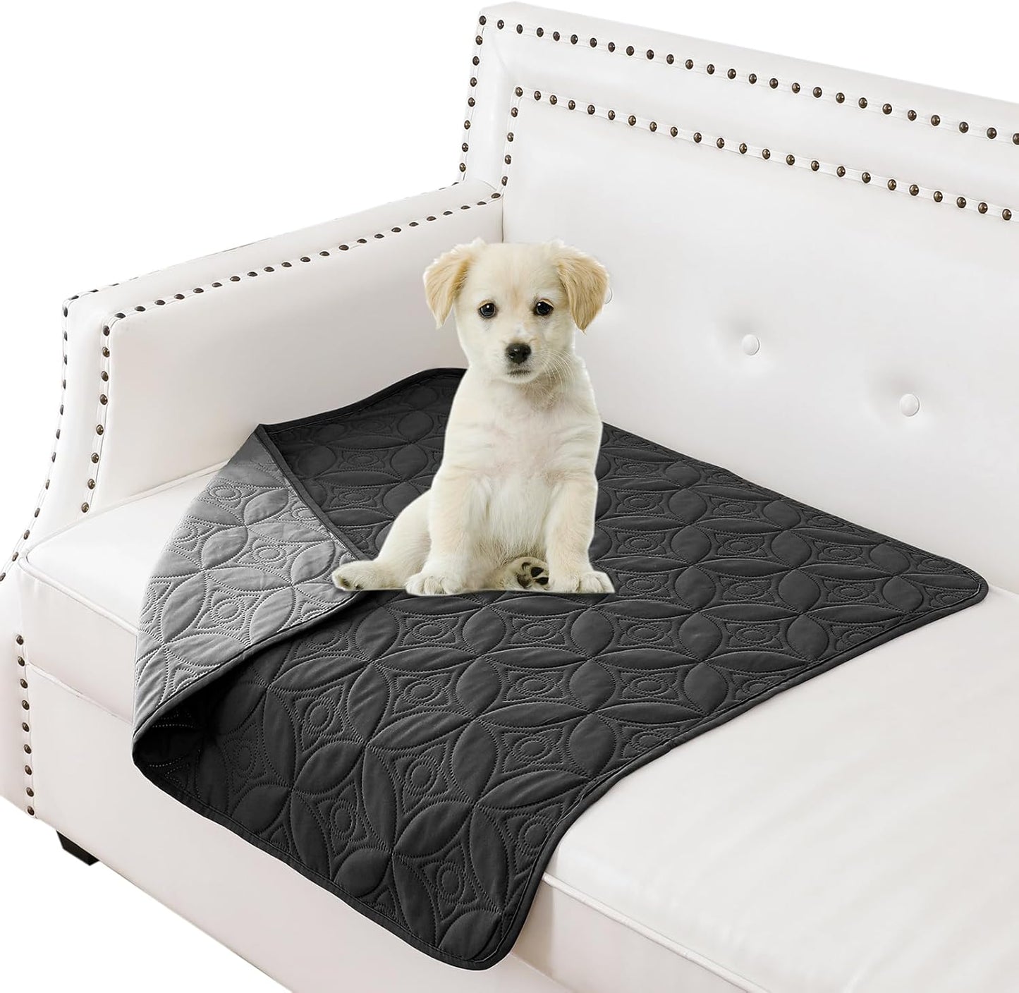 Waterproof Dog Blanket, 30x30 inches Small Pet Couch Covers for Sofa, Chair Bed Furniture Protector from Dogs Washable and Reversible-Lightgrey+Darkgrey