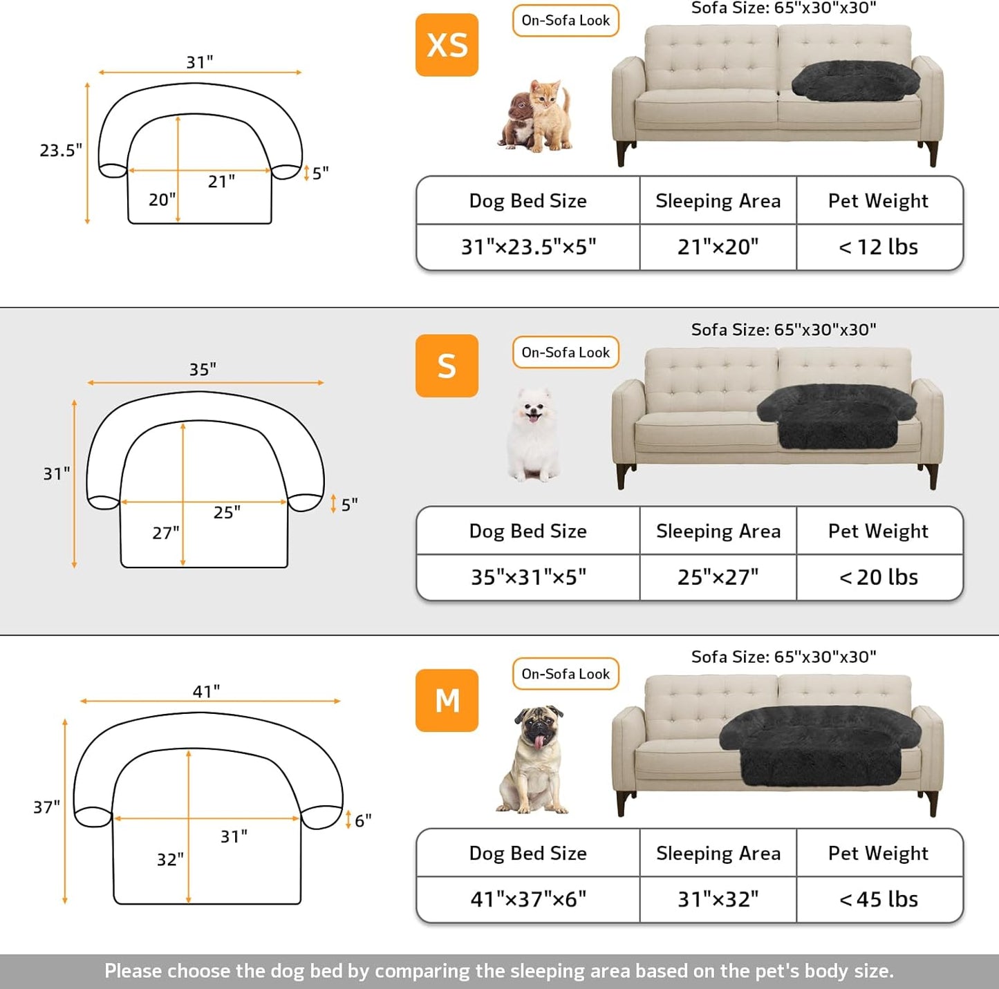 Calming Dog Bed Fluffy Plush Dog Mat for Furniture Protector with Removable Washable Cover for Large Medium Small Dogs and Cats (Large, Light Grey)