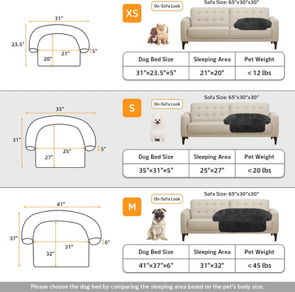 Calming Dog Bed Fluffy Plush Dog Mat for Furniture Protector with Removable Washable Cover for Large Medium Small Dogs and Cats (Large, Light Grey)
