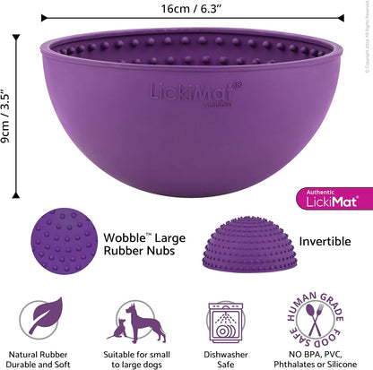 LickiMat Wobble, Dog Slow Feeder Bowl Lick Mat, Boredom Anxiety Reducer; Perfect for Food, Treats, Yogurt, or Peanut Butter. Fun Alternative to a Slow Feed Dog Bowl, Turquoise