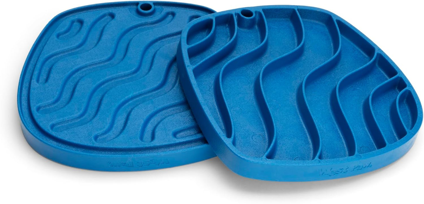 West Paw Seaflex Bubbles Feast Mat – All-in-One, Slow Feeder, Lick Mat – Encourages Foraging & Food Exploration - Engages Picky Eaters & Slow Feeding - Versatile – Easy to Clean, Non-Toxic - Tropic