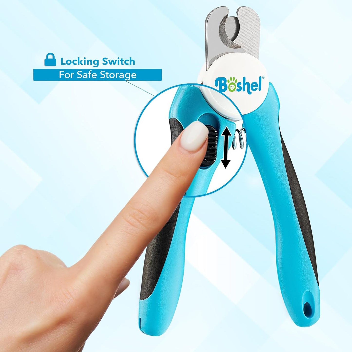 Boshel Large Dog Nail Clippers with Safety Guard to Avoid Over-Cutting Nails and Free Nail File, Razor Sharp Blades, Professional at Home Grooming