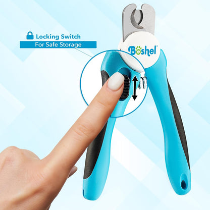 Boshel Large Dog Nail Clippers with Safety Guard to Avoid Over-Cutting Nails and Free Nail File, Razor Sharp Blades, Professional at Home Grooming