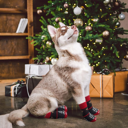 EXPAWLORER 6Pcs Anti-Slip Dog Socks to Prevent Licking Paws,Dog Shoes for Hot Pavement,Dog Booties Traction Control on Hardwood Floor,Boots & Paw Protectors, for Puppy Small Medium Large Senior Dogs