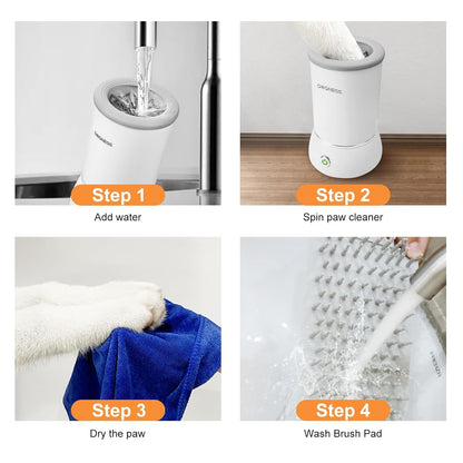 DOGNESS W01 Automatic Dog Paw Cleaner for Small to Medium Dogs (White)