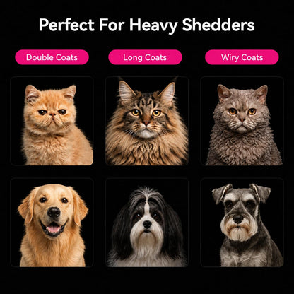 aumuca Undercoat Rake for Dogs & Cats – Deshedder & Grooming Brush – Dog Brush & Cat Brush for Long or Short Hair – Dematting Comb for Matted Fur, Kitten, Puppy, Rabbit, Horse